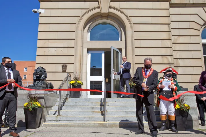 Brantford City Hall at 58 Dalhousie Street during its September 18, 2021 opening celebration.