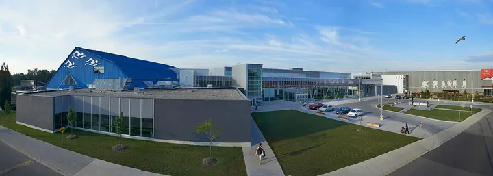 Wayne Gretzky Sports Centre exterior, identified by the City of Brantford.